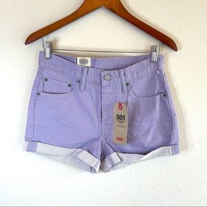 Levi’s 501 Mid Rise Women’s Lilac Jean Shorts Size 27 NWT